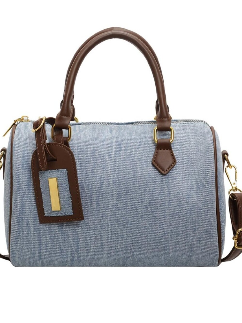 Retro Denim Handbag Women Jean Purse Shoulder Crossbody Bag Trendy Boston Bag